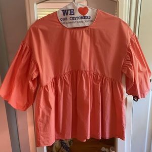 Brand new (no tag) Pomander Place puff sleeve peplum blouse
